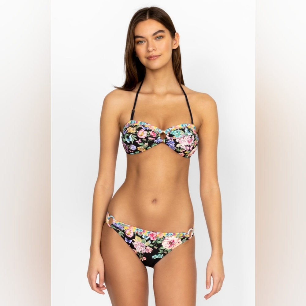 HP 💗 Johnny Was Black Butterfly Ring Bandeau Bikini, size XS